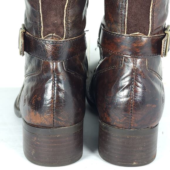 Born Women's Gibb US9M Distress Brown Leather Wide Calf Riding Equestrian Boots - Picture 16 of 16